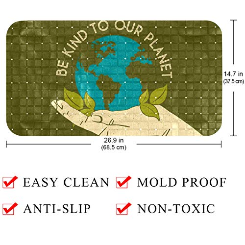 Alfombrilla de baño ovalada con orificios de drenaje para bañera de 37 x 68 cm 5