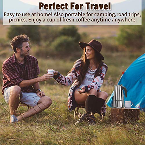 Stovetop Espresso Maker, Moka Pot, Godmorn Italian Coffee Maker 450ml/15oz/9 cup (espresso cup=50m), Classic Cafe Percolator Maker, Stainless Steel, Suitable for Induction Cookers
