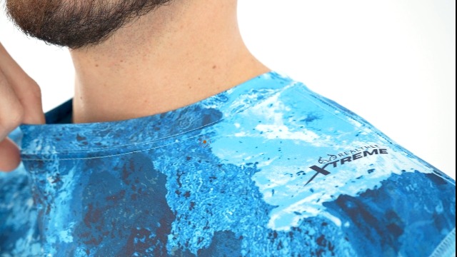 T-shirt Manches Longues Realtree Wav3 Pour Homme - Pêche - Taille M - Jaune - Neuf