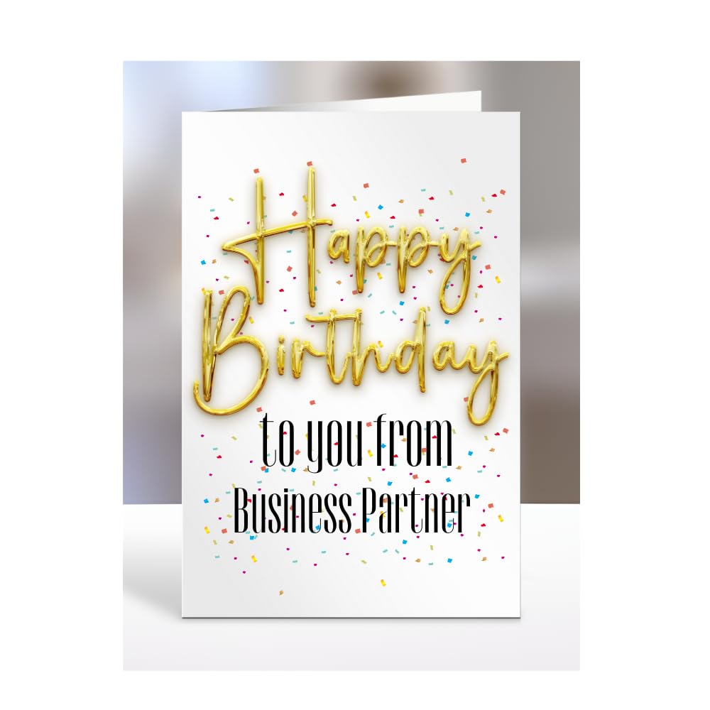 Happy Birthday to you from Business Partner card, present, gifts for men, women, female, male, funny, joke, silly, gag, A5-136_40