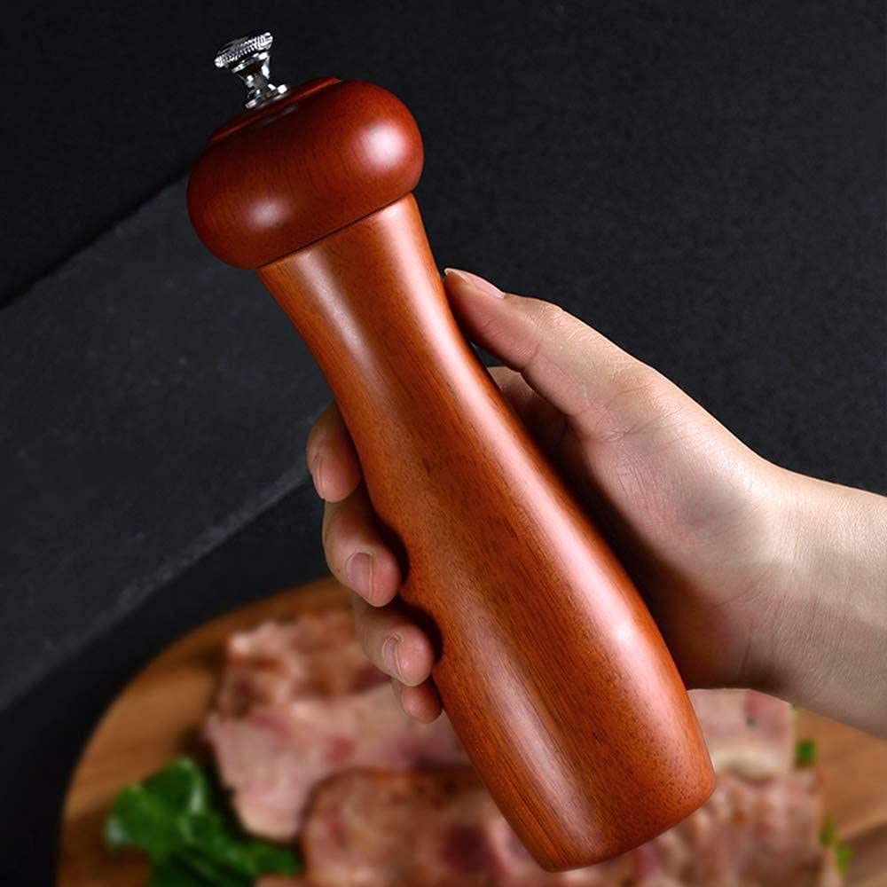 Młynek do soli i pieprzu, młynek do pieprzu, drewniany młynek do soli, drewniany ręczny młynek do soli i regulowany młynek do przypraw (2szt.-8'' młynek do soli młynek do soli i pieprzu) (8'')