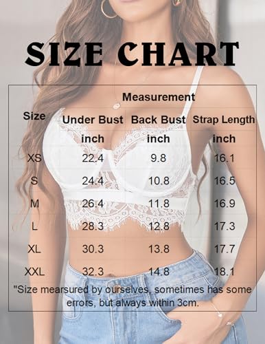 Image of Avidlove Lace Bralettes for Women Y2k Strap Bustier Cami Top V Neck Camisole Lingerie