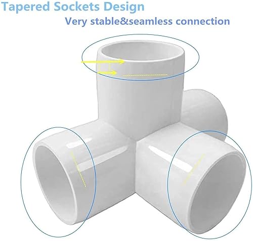 Miniatura 5 de Accesorios de PVC de 5 vías de 12 pulgada, codo cruzado de esquina de 90 grados para tubería de cobertizo de invernadero, camiseta de conexión de