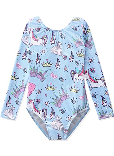 HOZIY Gymnastics Leotards for Girls Unicorn Pink Purple Sparkly Dancewear Activewear Quick Dry