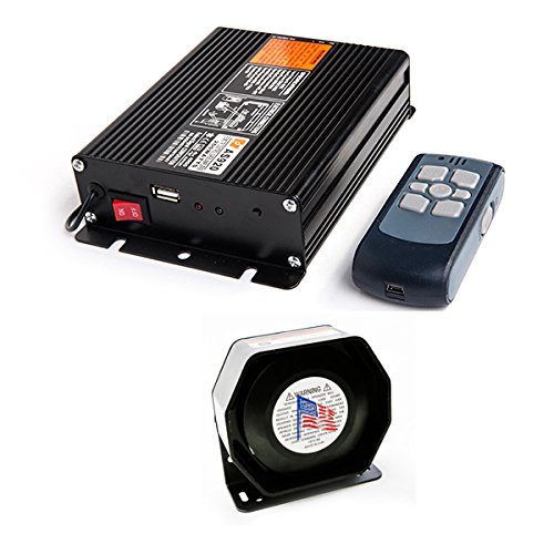 Front view of KMH Federal Signal AS920 Siren Amplifier with USB port and power switch