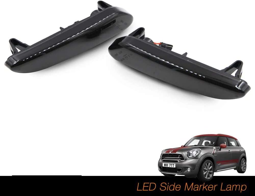 Full Led Side Fender Marker Light For Mini R60 Countryman R61 Paceman 2011-2016 Led Turn Signal Sidemarker Lamps Smoke Lens Amber Color OEM#:63132221503
