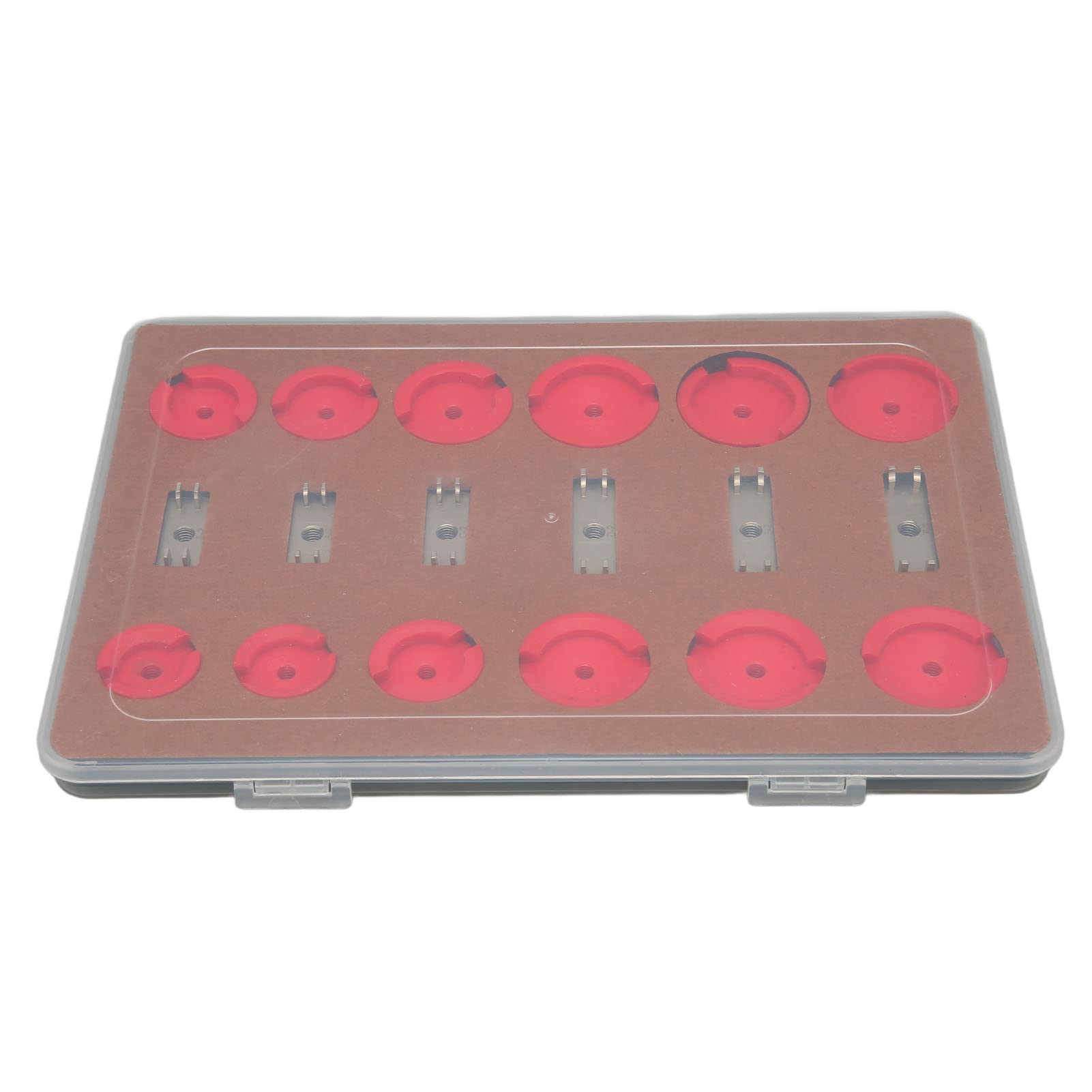 Alicates para cerrar cajas de relojes, juego de troqueles de prensa para cajas de relojes de 18 mm, con estuche de almacenamiento de plástico, troqueles de prensa de acero