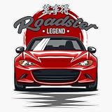 LAD Studio Red Miata MX-5 Roadster ND Window Bumper Sticker Decal 5''