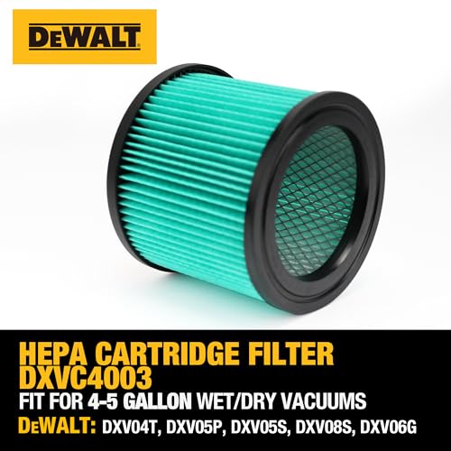 DEWALT HEPA Vacuum Filter Replacement DXVC4003, Fit for Most 4-5 Gallon Wet Dry Vacuum Cleaner, Cartridge Filter Compatible with DXV04T, DXV05P, DXV05S, DXV08S, DXV06G,DW4GAL,DXV15T - image 4