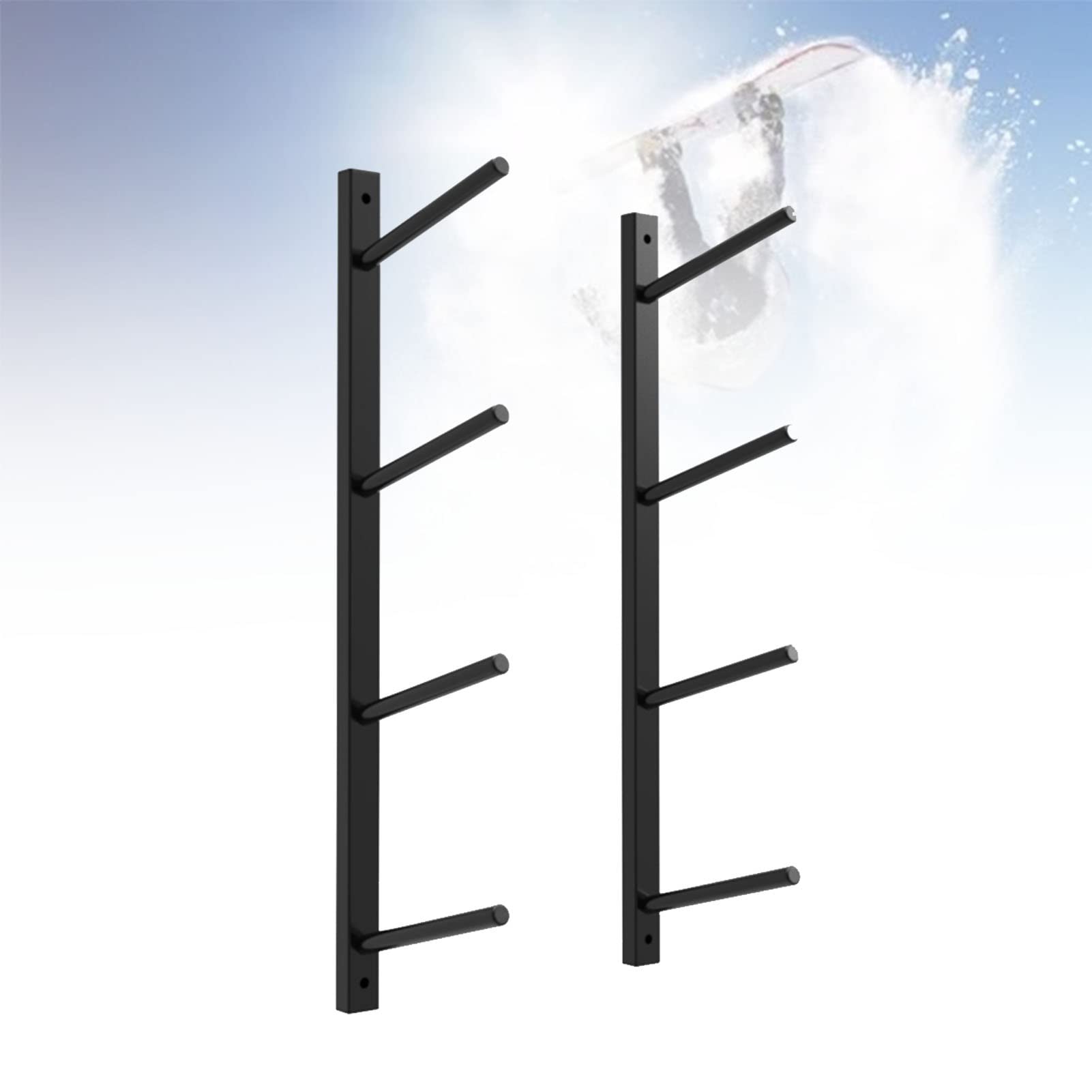 DYK&NX Support Mural pour Skis Mixte, 4 de Rangement pour Skis pour Suspendre des équipements de Garage, de Maison, de Bureau, de Salle de Sport