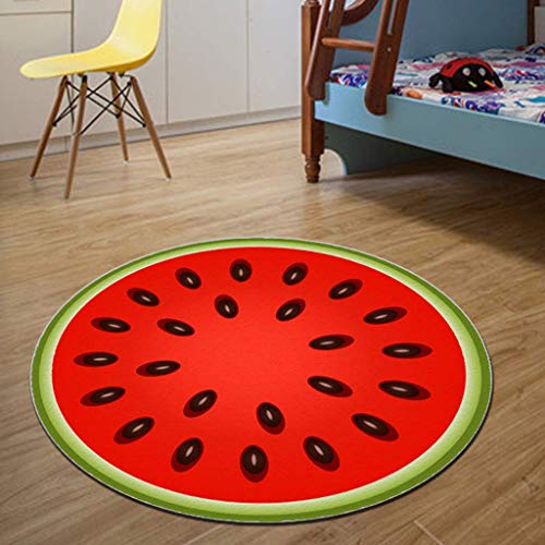Tapis rond enfant motif fruit 3D MU antidérapant pour chambre et salon