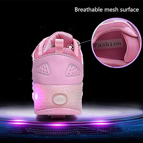 USB Rechargeable Roller Shoes Sneakers for Boys Girls Kids Gift LED Light Up Wheels Shoes Roller Skates3