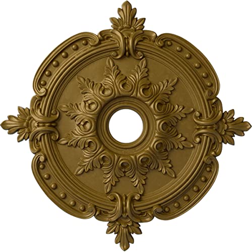 Image of Ekena Millwork CM28BEGLS 28 3 /8 inch OD x 3 3 /4 inch ID x 1 5 /8 inch P Benson Classic Ceiling Medallion Fits Canopies Up to 6 1 /2 inch, Gold