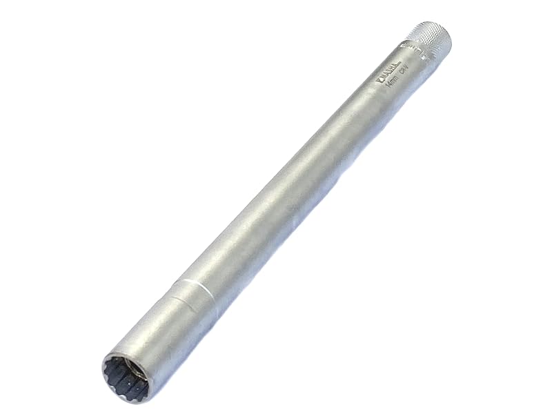 Soquete magnético de parede fina para vela de ignição 14 mm, acionamento de 12,7 mm (3/8 pol.), 12 pontas, 25 cm MASHA TOOLS