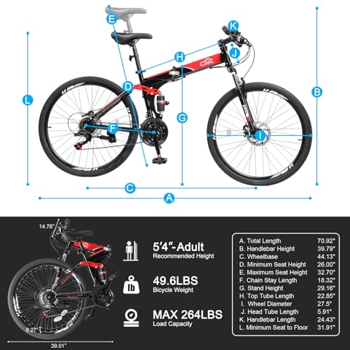 24/26/27.5 Inch Foldable Bikes for Adults 21 Speed Mountain