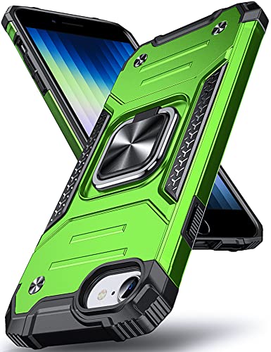 Coque iPhone SE 2020 et 8/7 antichoc DASFOND vert herbe avec anneau