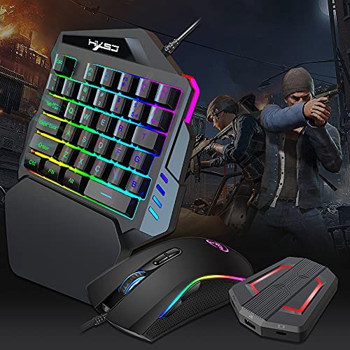 Image of A869 Wired RGB Ergonomic Gaming Mouse V100 35 Keys Single-Hand Gaming Keyboard P6 Portable Keyboard Mouse Converter Combo