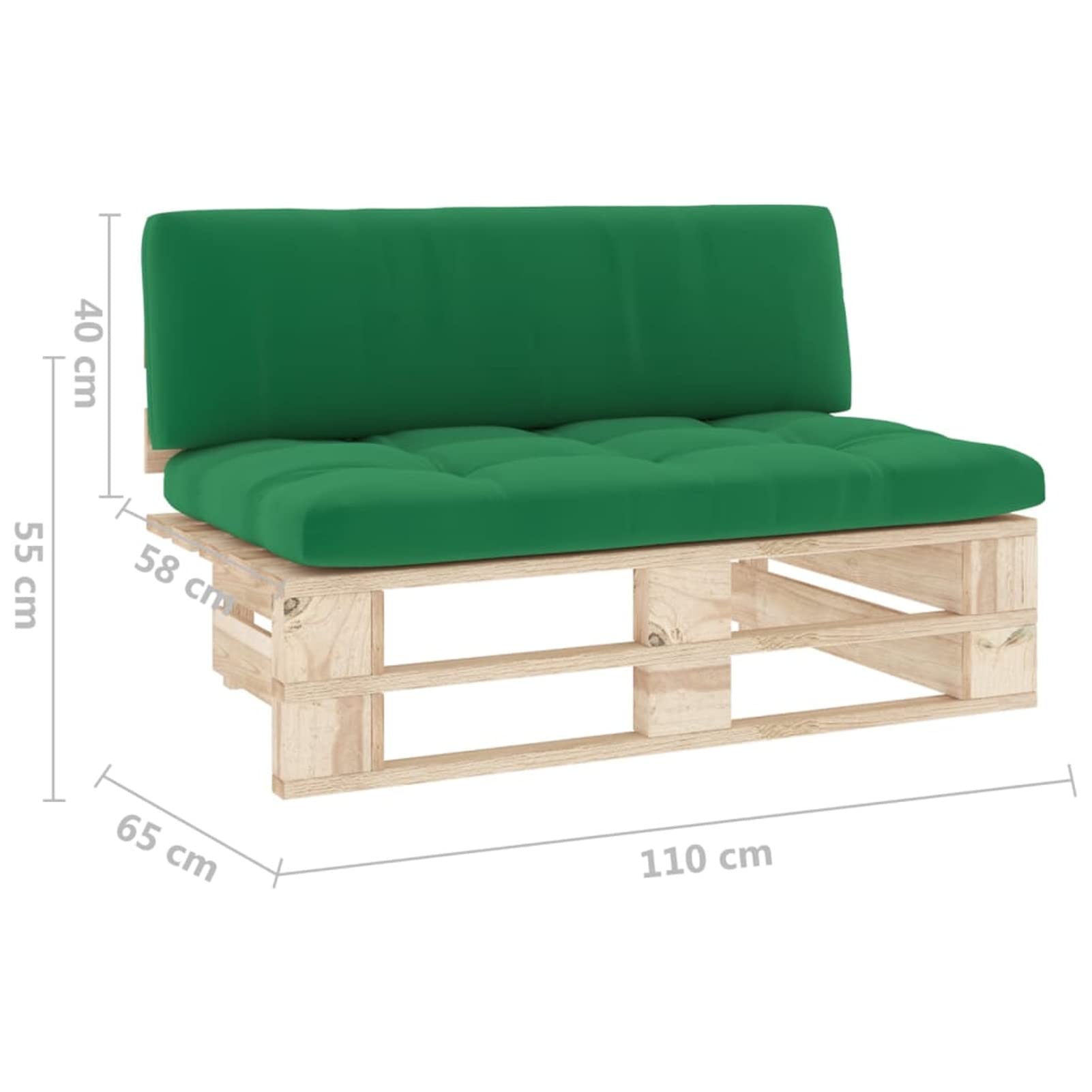 Sofá Central de palets para jardín Madera Pino impregnada, Sofás para Patio, Sofa Exterior Jardin, Sofa Terraza, Muebles De Jardin Exterior3066534