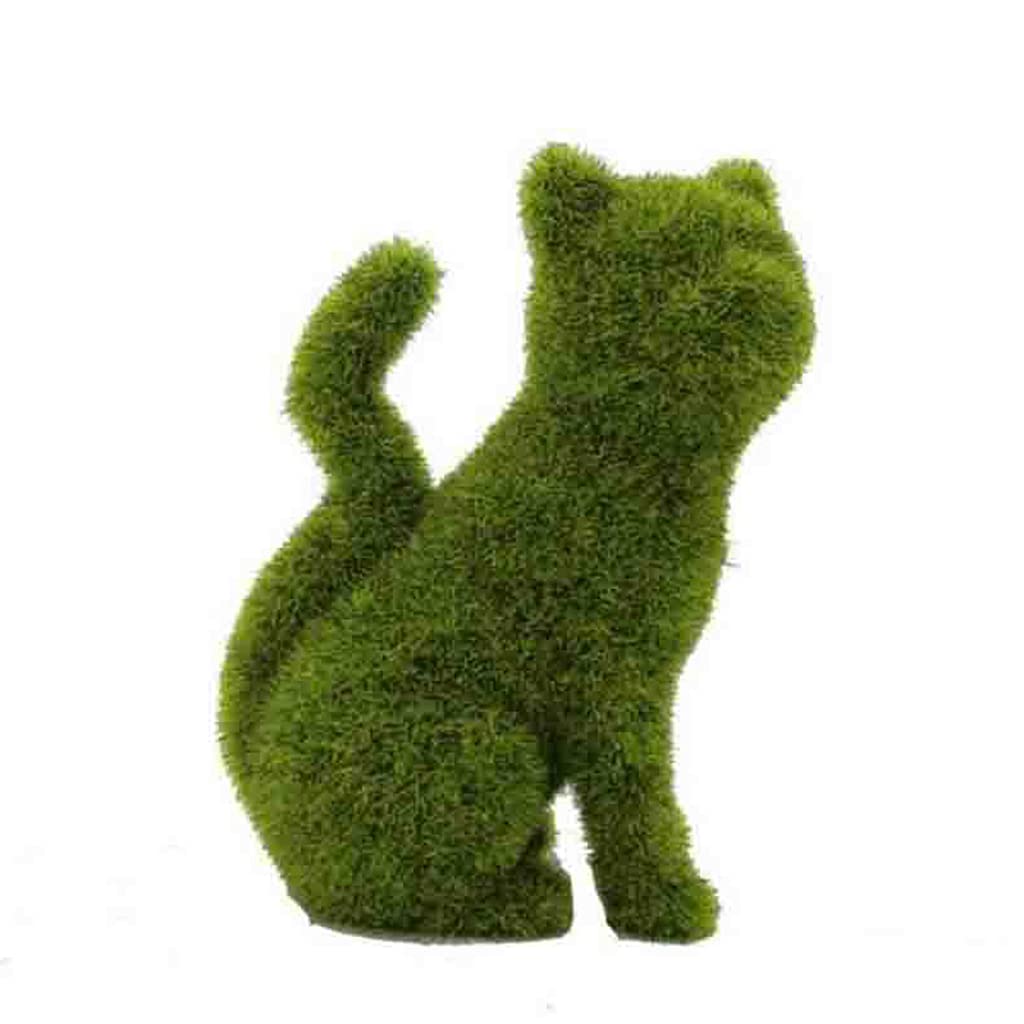 Oxxggkao Courtyard Cute Dog Statues Grass Green Simulation Flocking Puppy Ornaments Moss Figurines Garden Decor Green Flocking Puppy