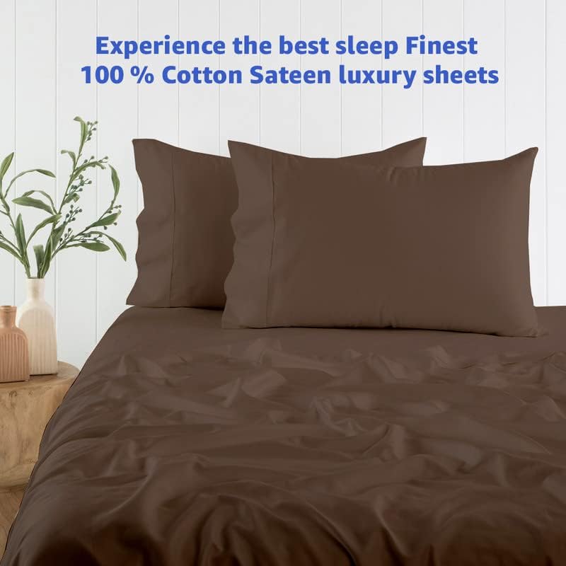 Miniatura 3 de Mattress-Homes Juego de sábanas de 4 piezas ultra lujosas 100% algodón suave de fibra larga de 16 pulgadas de profundidad, tamaño individual lavable