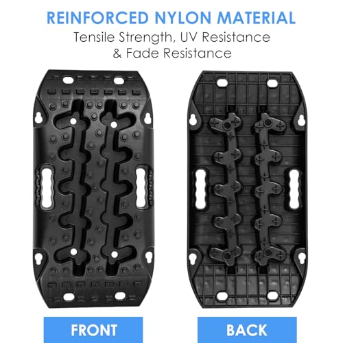 KATSU Tools 2 Stück Bergungs-Traktionsbretter, 10T Bergungs-Trackpads für Sand/Schlamm/Schnee im Gelände, für PKW, SUV, LKW, Notfall