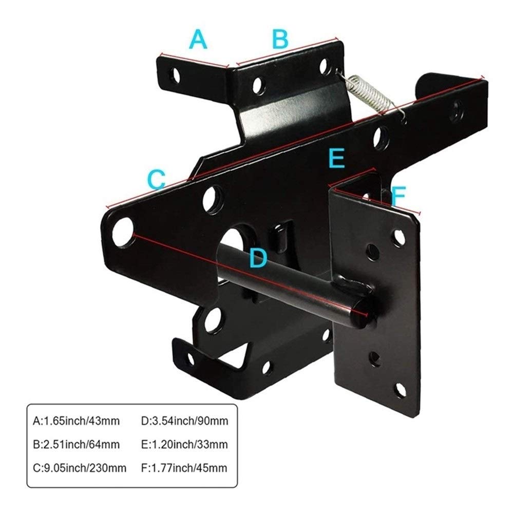 Selbsthemmend Tor Latch Heavy Duty Post Mount Automatische Gravity Lever Holz/PVC Zaun Tor Schloss mit Befestigungsteilen Hardware