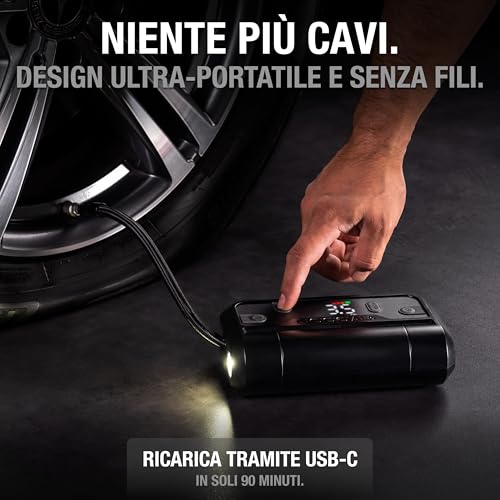 Noco Air AL5: Gonfiatore Per Pneumatici Senza Fili Da 5A – Compressore D’Aria Portatile A Batteria – Portata 17 Slpm, Da 0 A 40 Psi In 7 Minuti – Manometro Digitale + Spegnimento Automatico - 3
