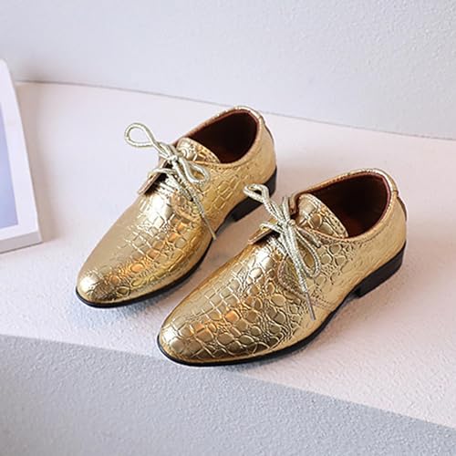 Image of Generic Boys Dress Shoes Toddler Kids Retro Pointed Toe Low Heel Lace Up Comfort Leather Shoes Dance Party Birthday Performance Shows
