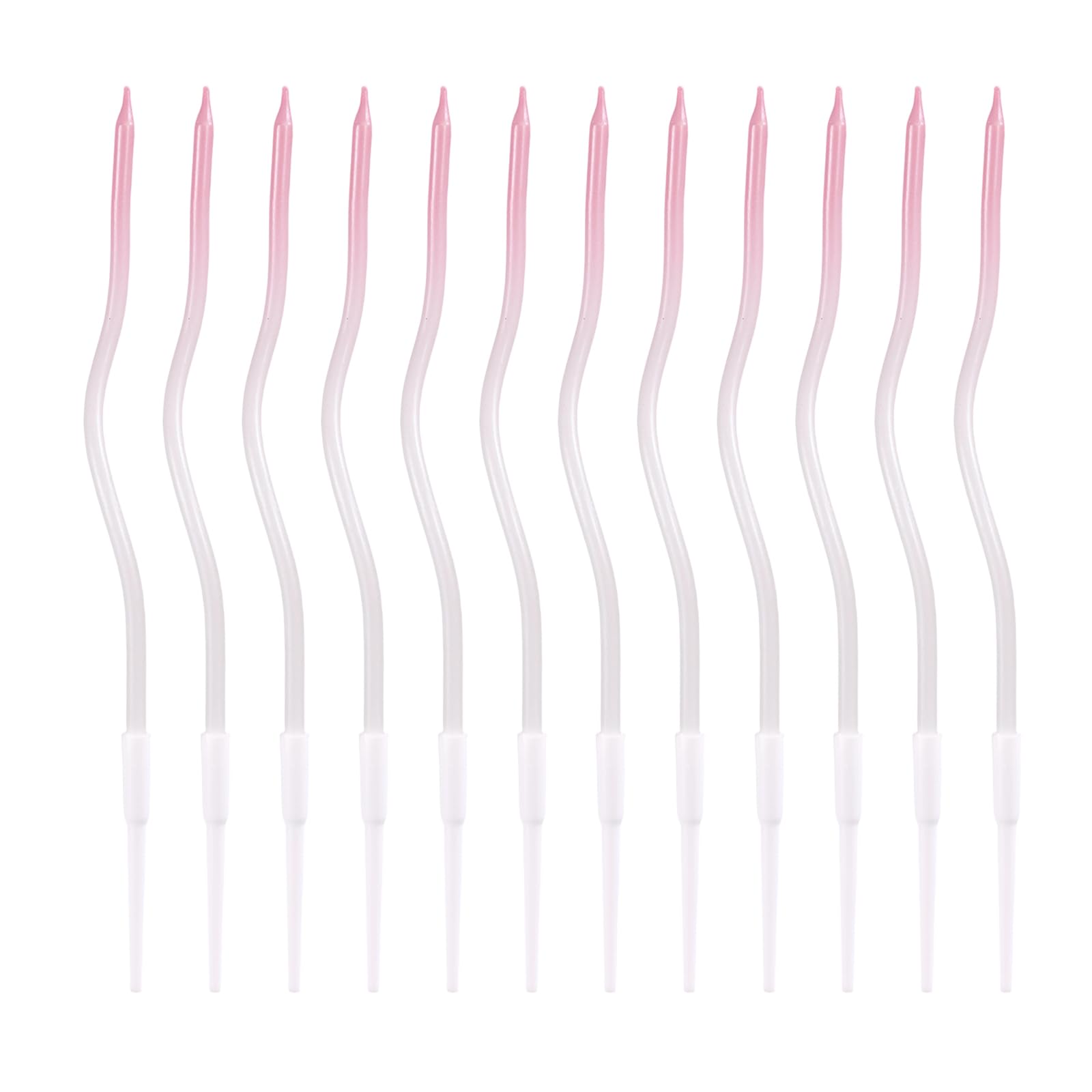 12pcs Twisty Spiral Cake Candles with Holders, Twist Slim Long Birthday Cake Candles Cupcake Decoration with Stand for Birthday Party Wedding Anniversary (Mix Gradient 1)