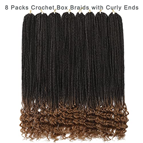 8 Packs 30 Inch Crochet Box Braids Hair With Curly Ends T27 Box Braids Crochet Hair Pre Looped Crochet Braids Box Braids Goddess Box Braids Crochet Hair Long Braiding Hair Extensions #TOP5