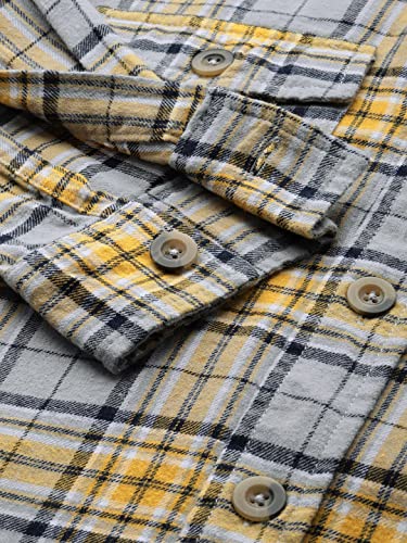 Image of The Indian Garage Co Men Regular Fit Checkered Full Sleeves Spread Collar Double Flap Pocket Casual Over Shirt