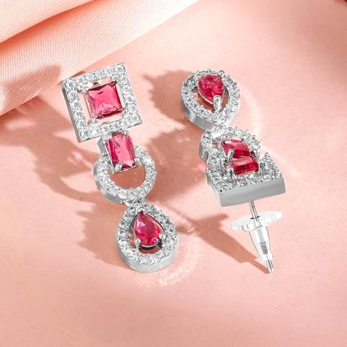 Image of Rubans American Diamond Zirconia Necklace Set Stylish Jewellery Gift for Women & Girls