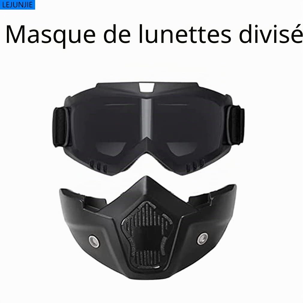 Casque Tactique Mich avec Masque Facial détachable et Lunettes de Protection pour l'airsoft, Le Paintball et la Chasse - Parfait pour Les activités de Plein air