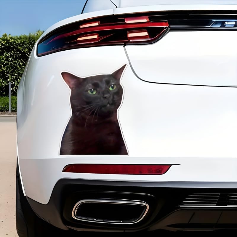 Waterproof Black Cat Vinyl Cat Sticker 5.5 Inch 2 Pack, Decorative Car Stickers, Car Decals & Bumper Stickers for Vehicles, Laptop, Refrigerator, Wall - Image 3