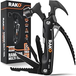 هدايا عيد ميلاد متعددة الأدوات من RAK Hammer للرجال - هدايا فريدة رائعة لمن لديهم كل شيء - أداة متعددة الأدوات صغيرة الحجم للبقاء على قيد الحياة - إكسسوارات الرحلات والتخييم - هدايا الأدوات