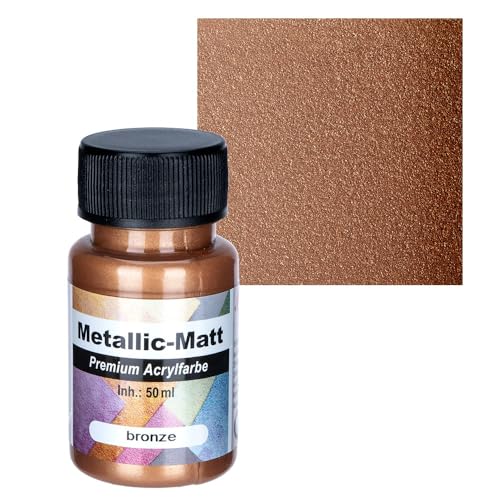 Ideen mit Herz premium akrylfärg metallisk matt | täckande, matt färg med metallisk effekt | vattenbaserad | 50 ml (brons)
