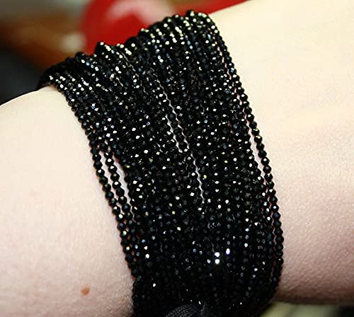 Évitez les bijoux ternes avec les perles de spinelle noir 1.8-2mm micro facettées en fil 6.5"