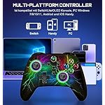 Switch Controller - Kabellos Controller für Switch/Lite/OLED Konsole - Switch Controller mit Cooles RGB Look, Programmierbare/Turbo/Aufwachfunktion, Präzise Joysticks, Dual Motors Vibration – Bild 4