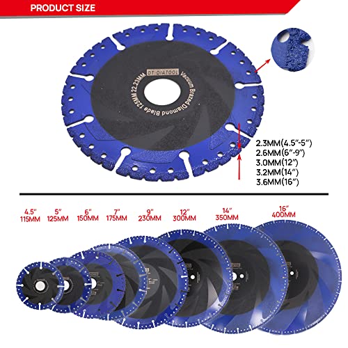 Dt-Diatool Diamond Blade Metal Cutting Disc Diameter 4 1/2 Inch 2Pcs - All Purpose Diamond Cut-Off Wheel For Steel Pipe Stone Reinforced Concrete Iron #TOP1