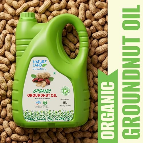 Image of Natureland Organics Groundnut /Peanut Oil 5 Ltr. - Cold Pressed Organic Healthy Oils