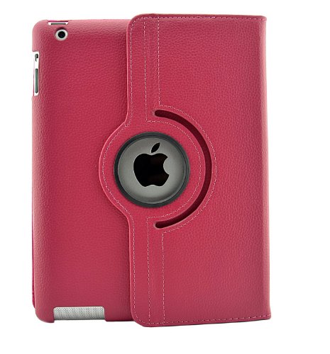 inShang Premium  Funda para iPad 2, 3, 4, Piel sintética, función Atril, Modo de Dormir - Rose Red FOR IPAD2/3/4