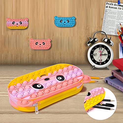 Fidget Potlood Case, Eenvoudige Sensorische Siliconen Bubble Pen Box, Regenboog Creatieve Kantoorartikelen Opbergdoos… - Image 6