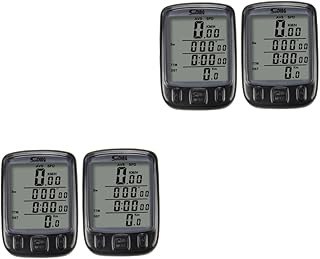 CLISPEED 4 Sets Bicycle Stopwatch Excercise Bike Engineering Plastic Abs Black Bike Speedometer Bike Odometer and Speedometer Mtb Odometer Water Proof Accessories