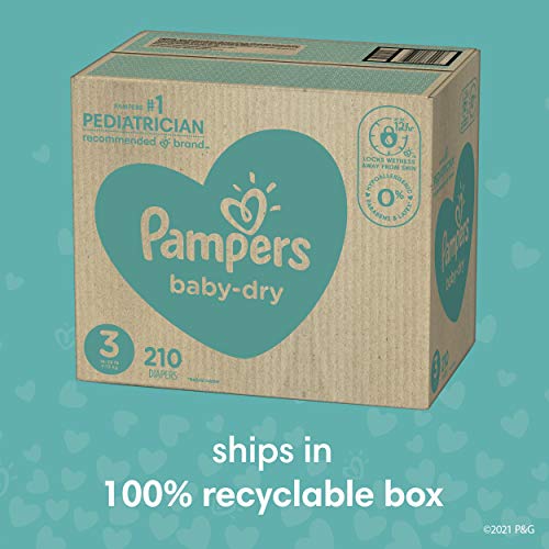 image for Pampers Baby Dry Disposable Baby Diapers Starter Kit (2 Month Supply),