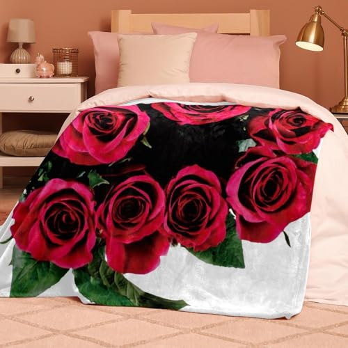 Plaid fleur de rose couverture chaude et douce pour lits et canapés - 8