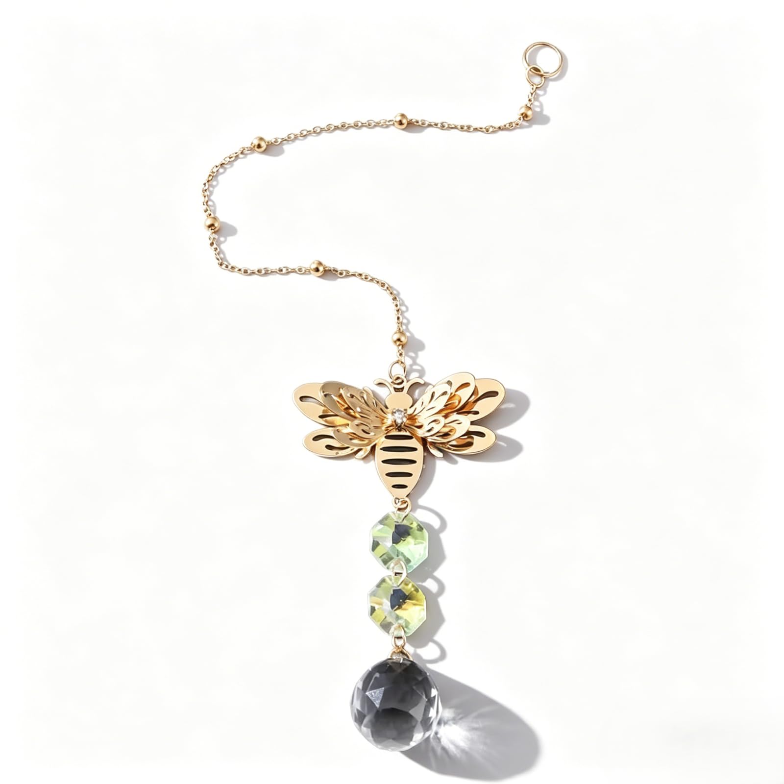 Bee Crystal Suncatcher Hanging OrnamentCar Rearview Mirror Pendant
