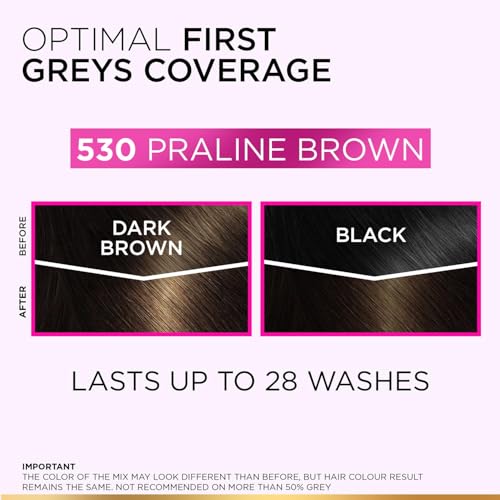 Image of L'Oreal Paris Casting Creme Gloss Hair Color With Glycolic Gloss Complex | 5X Glossier Hair Color | Shade 530 - Praline Brown | 60g + 40ml + 60g