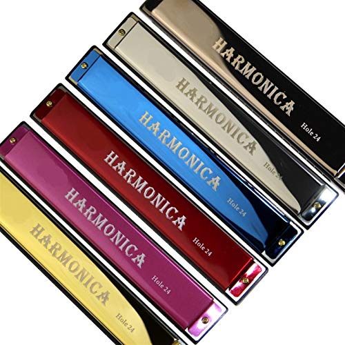 KIRANDIE 24 Trous Octave-réglés Harmonica Harmonica métal clé de C avec étui (Color : Light Yellow) - Les Beatles, Paul McCartney, John Lennon, RIngo Starr, George Harrison KIRANDIE 24 Trous Octave-réglés Harmonica Harmonica métal clé de C avec étui (Color : Light Yellow) – Image 5