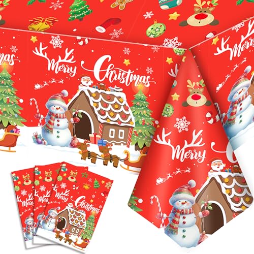 Mantel Navidad,3 Pcs Mantel de Navidad Decoraciones Set - Mantel Fiesta Navidad,Manteles de Navidad Grandes&Mantel Rectangular de Navidad para Adornos de Navidad para la Casa&Adornos Navidad Exterior