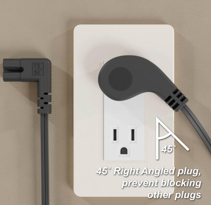 Right-Angle Plug in Wall Outlet